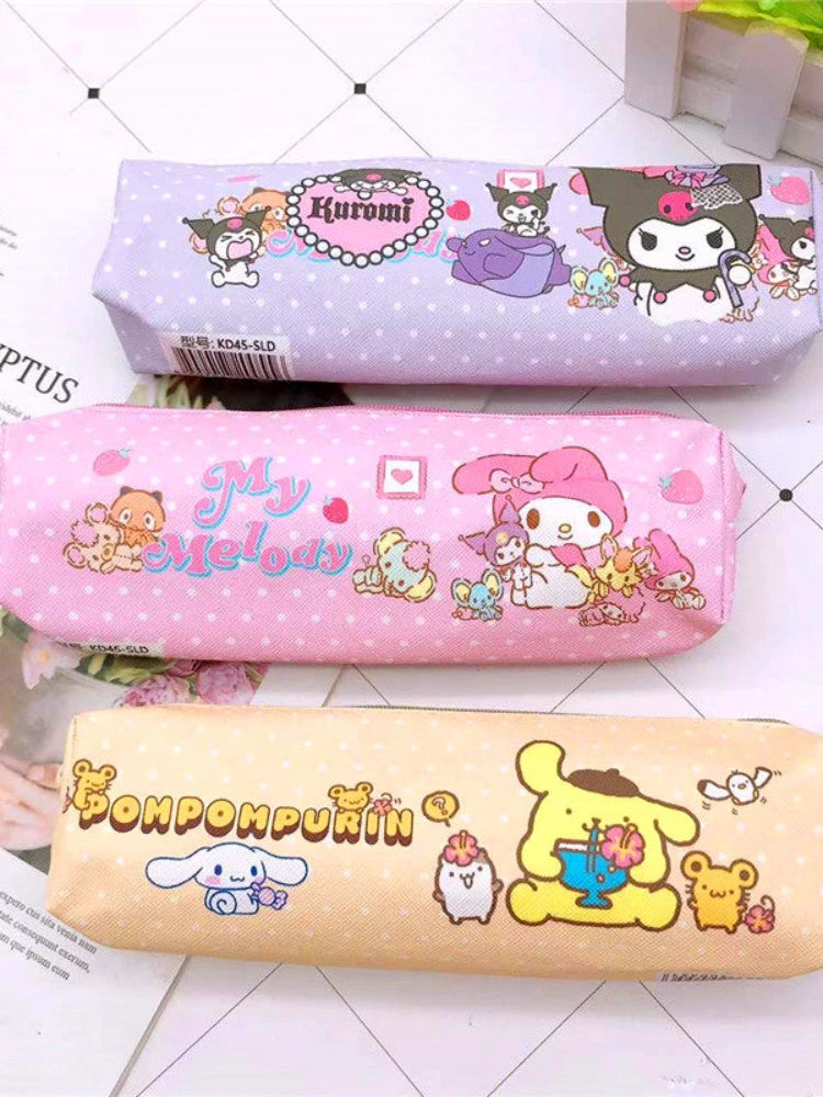 Elementary Students' Pencil Bag Clow M Pom Pom Purin Zipper Stationery B