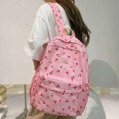 Floral Print Student Bag Travel Laptop Backpack Women School Lady College
