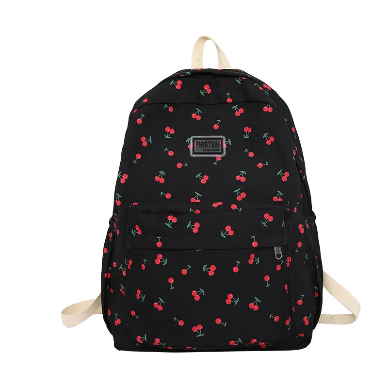 Floral Print Student Bag Travel Laptop Backpack Women School Lady College