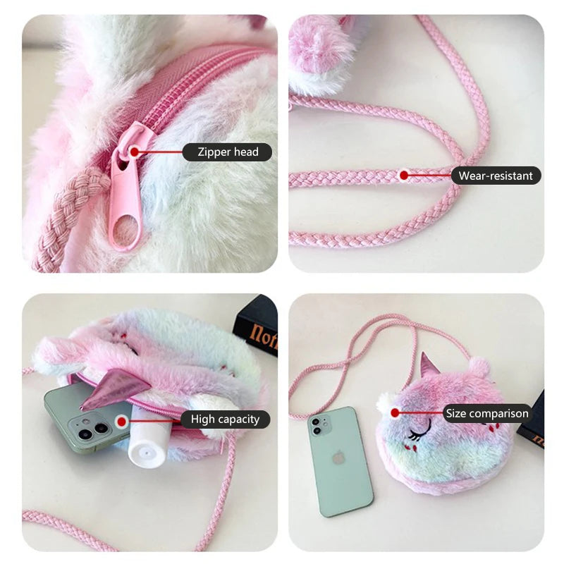 Fox Handbag Girls Shoulder Bag Unicorn Animals Messenger Kids Coin Purse