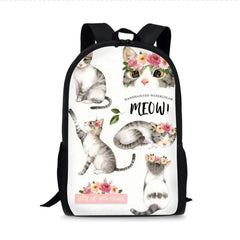 Animals Garland Headdress Print School Bag for Teenage Kids Backpack