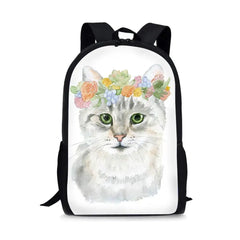 Animals Garland Headdress Print School Bag for Teenage Kids Backpack