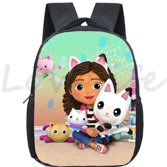 Gabby Dollhouse Backpack Cats Schoolbag Kids Primary Bookbag
