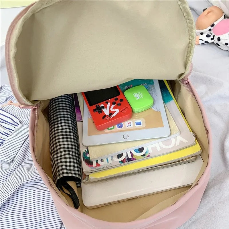 Girl School Bag Nylon Student School Backpacks Book Bags Matching Woman Backpack