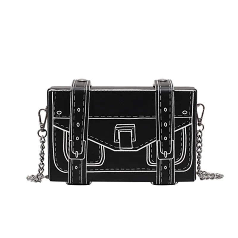 Printing Box Shape Shoulder Bag Ladies Square Crossbody Small Bag