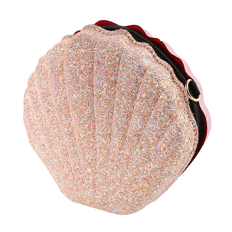 Small Shell Shoulder Bag Laser Sequins Chain Crossbody Purse