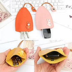 Leather Rabbit Key Bag Unisex Keychain Pouch Car Key Holder Case