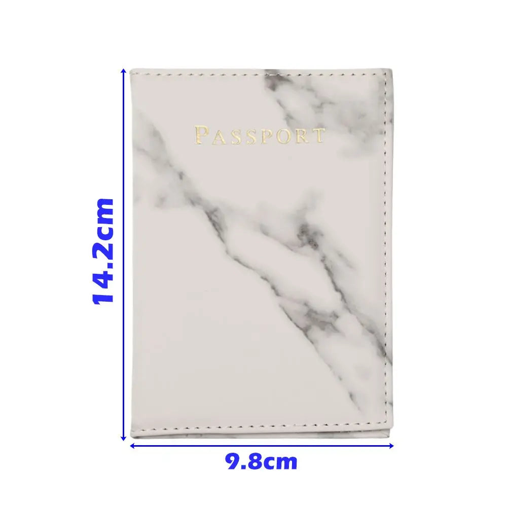 Marble Pattern Passport Cover PU Leather Travel Passport Holder