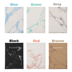 Marble Pattern Passport Cover PU Leather Travel Passport Holder
