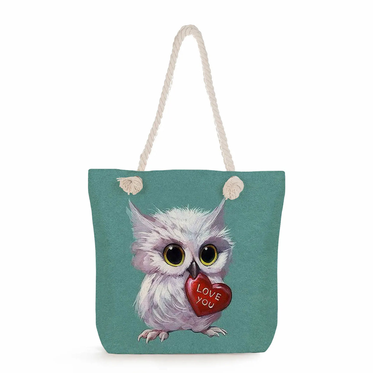 Owl Print Handbags Lady Big Capacity Reusable Shopping Bags