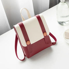 PU Leather Small Backpack for Teenage Girls Leisure Zipper Shoulder Bag Knapsack
