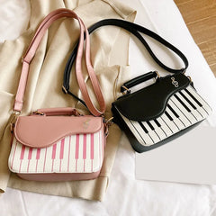 Piano Pattern PU Leather Shoulder Bag Crossbody Messenger Bag