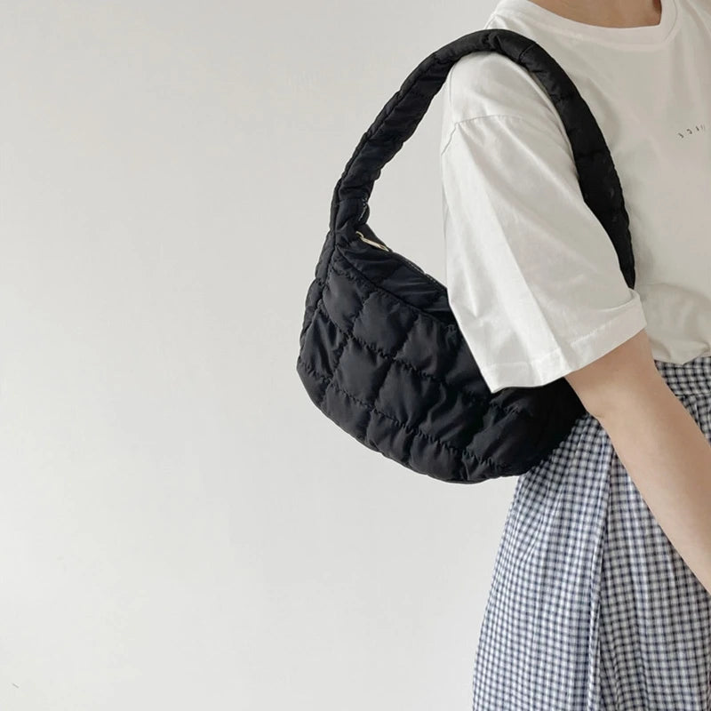 Pleated Women Shoulder Bags Summer Armpit Underarm Bag Portable Girls Handbags