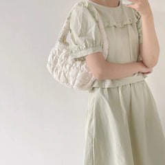 Pleated Women Shoulder Bags Summer Armpit Underarm Bag Portable Girls Handbags