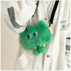 Plush Messenger Bag Women Expression Shoulder Messenger Hanging Neck Bag