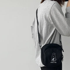 Rabbit Canvas Women Small Crossbody Bag Casual Student Girls Messenger Bags