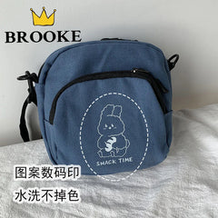 Rabbit Canvas Women Small Crossbody Bag Casual Messenger Bags