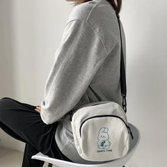 Rabbit Canvas Crossbody Bag Girls Messenger Phone Purse Handbag