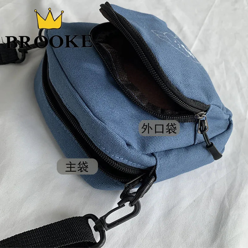 Rabbit Canvas Women Small Crossbody Bag Casual Messenger Bags
