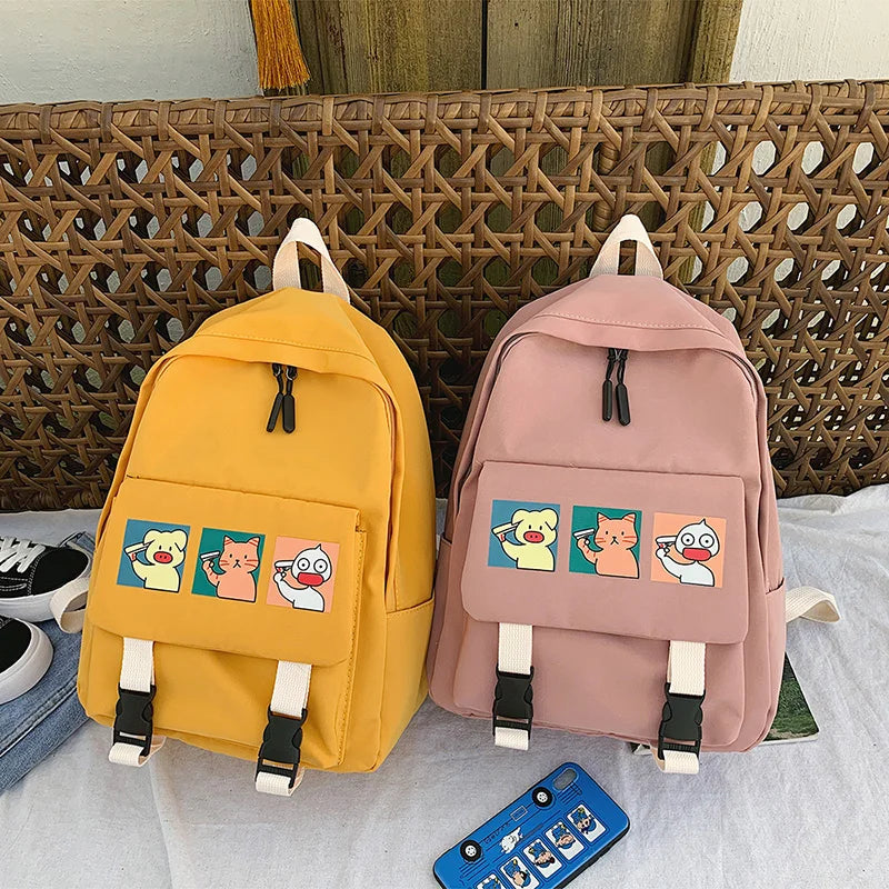 Waterproof School Backpack for Teenage Girl Cartoon Daily