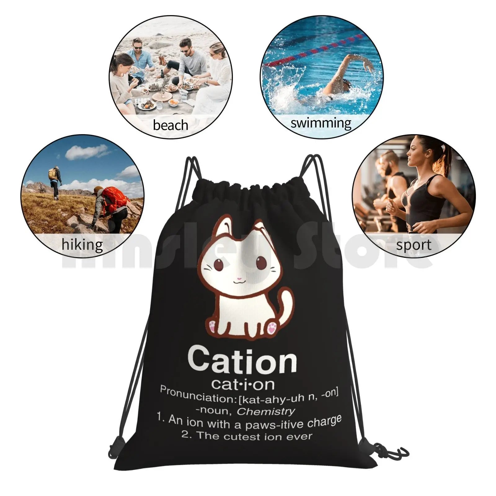 Science Cat T Shirt-Cation Chemistry Definition Backpack