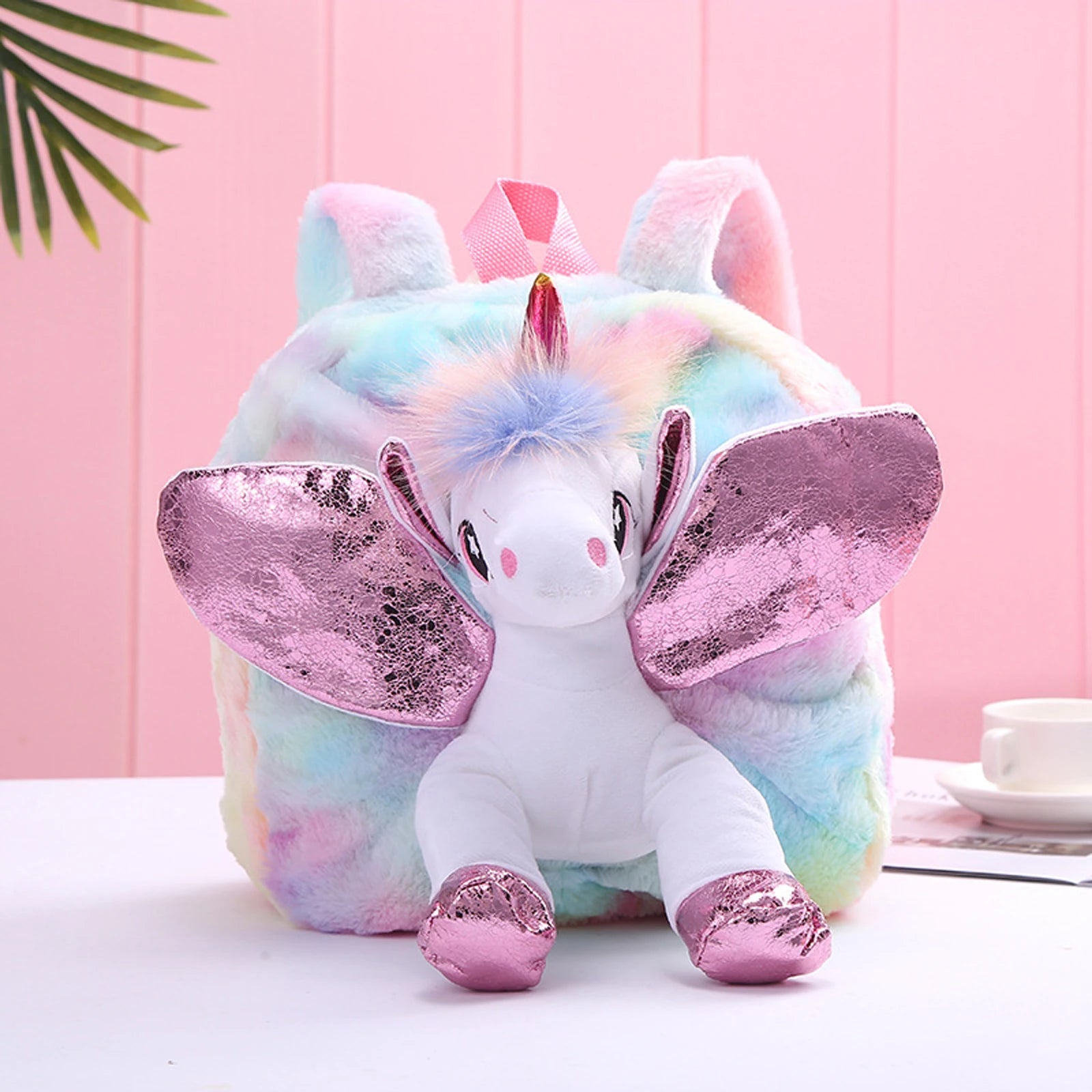 Cartoon Unicorn Doll Plush School Backpack for Girls