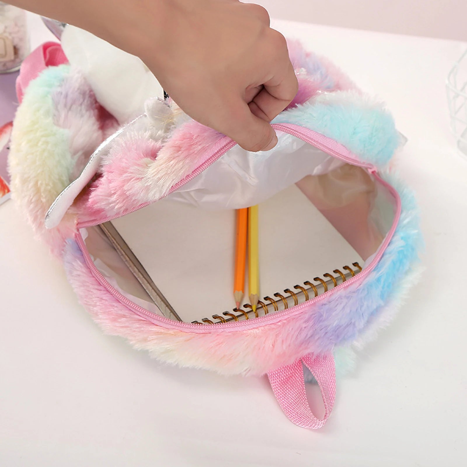 Cartoon Unicorn Doll Plush School Backpack for Girls