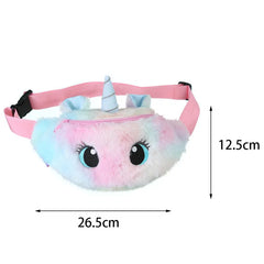 Unicorn Kids Fanny Pack Plush Toys Waist Bag Gradient Coin Purse Chest Bag