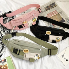 Canvas Waist Bag for Women Casual Belt Bag Phone Chest Purse Fanny Pack