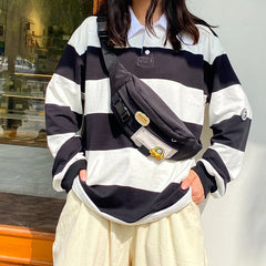 Canvas Waist Bag for Women Casual Belt Bag Phone Chest Purse Fanny Pack