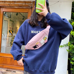 Canvas Waist Bag for Women Casual Belt Bag Phone Chest Purse Fanny Pack