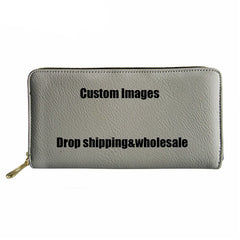 Wolf 3D Print Leather Long Wallet for Women Unique Clutch Purse