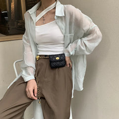 Mini Chain Waist Bag Women's Chest Bag Small Phone Bags