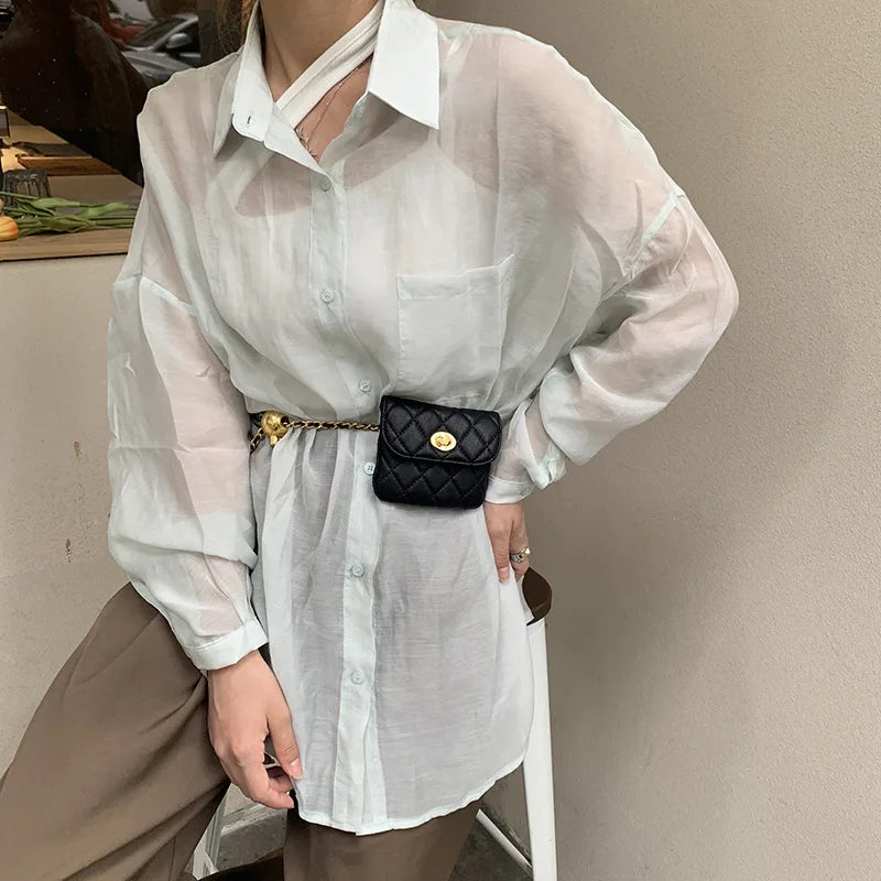Mini Chain Waist Bag Women's Chest Bag Small Phone Bags