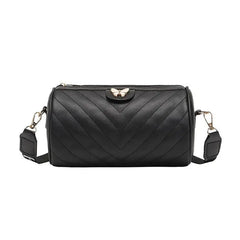 V-Pattern Shoulder Bag Cylinder Handbag