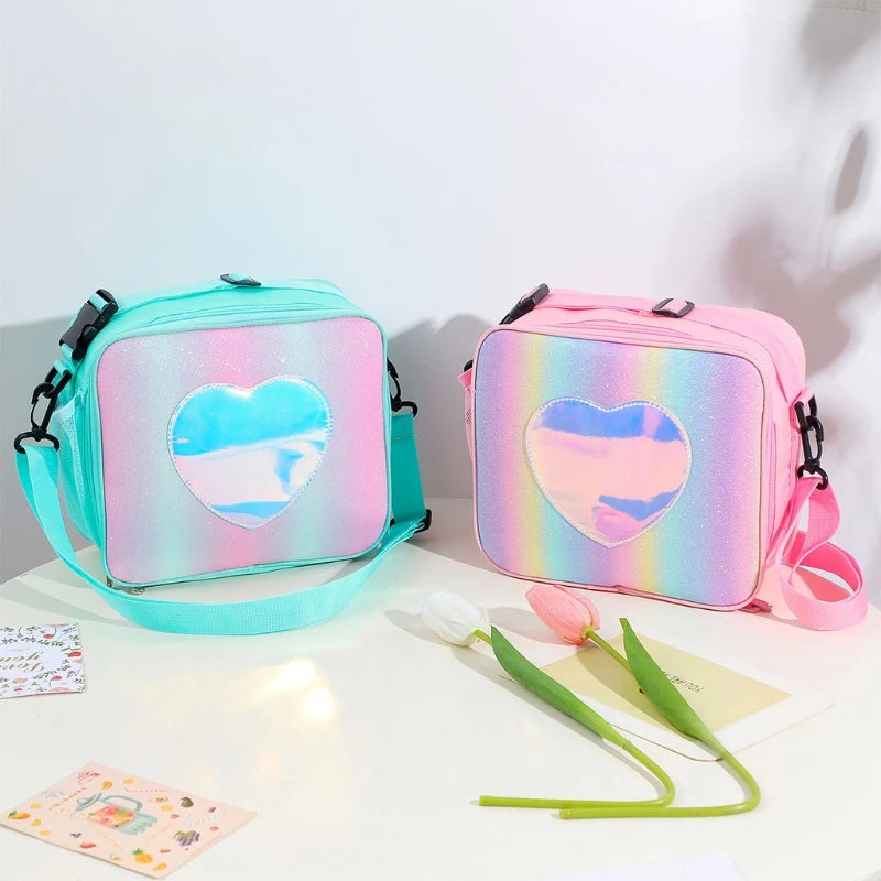 Holographic Insulated Lunch Bag for Women - Office Cooler Tote Organizer