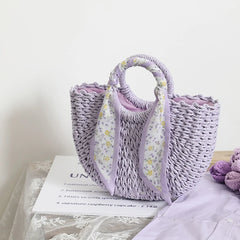 D0LF Straw Tote Bag Large Handbag for Girls