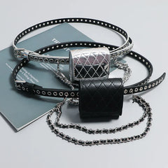 Metal Hollow Out Belt Bag Decorative Waist Bag Fanny Packs for Women