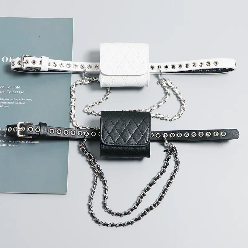 Metal Hollow Out Belt Bag Decorative Waist Bag Fanny Packs for Women