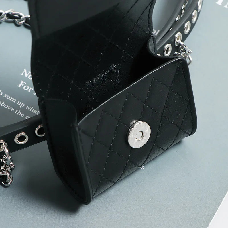 Metal Hollow Out Belt Bag Decorative Waist Bag Fanny Packs for Women