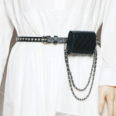 Metal Hollow Out Belt Bag Decorative Waist Bag Fanny Packs for Women