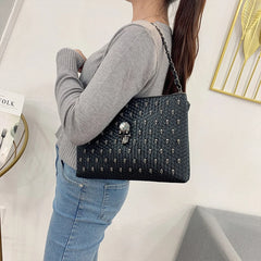Punk Style Rivet Clutch Bag Skull Purses Large Capacity Satchel
