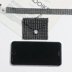 Transparent Rhinestone Bag Women Summer Decoration Shirt Dress Belt Bag