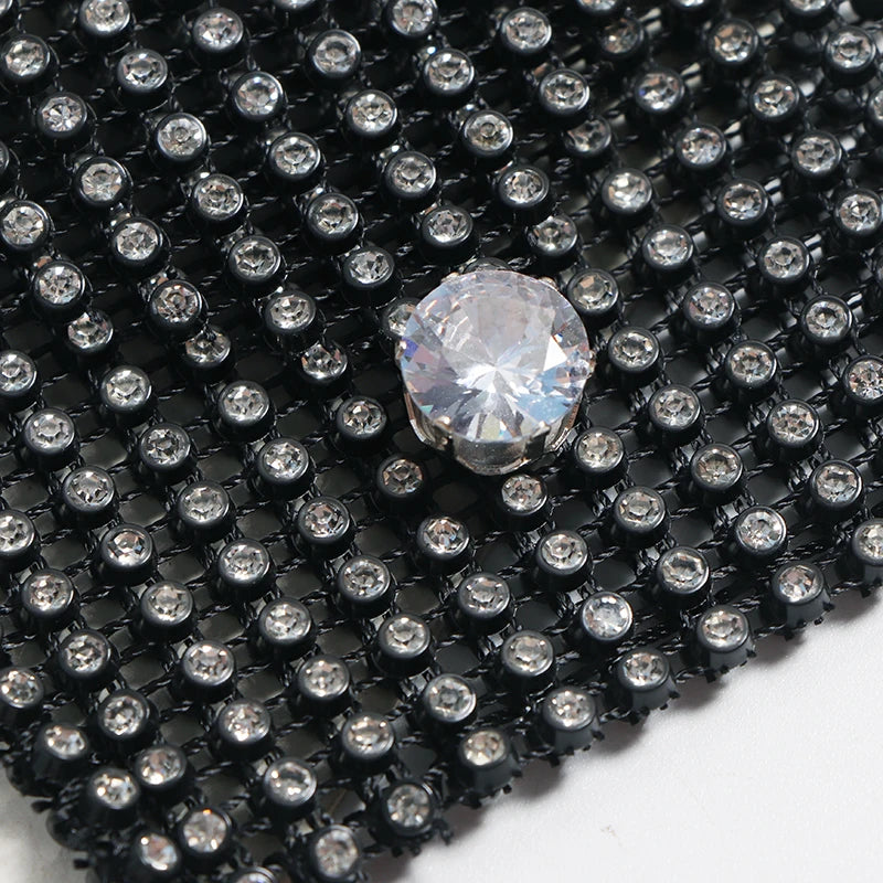 Transparent Rhinestone Bag Women Summer Decoration Shirt Dress Belt Bag