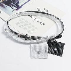 Transparent Rhinestone Bag Women Summer Decoration Shirt Dress Belt Bag