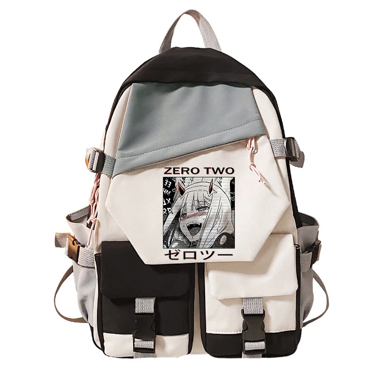Zero Two Backpack Teenagers Girls/Boys School Bags Anime Laptop Bookbag