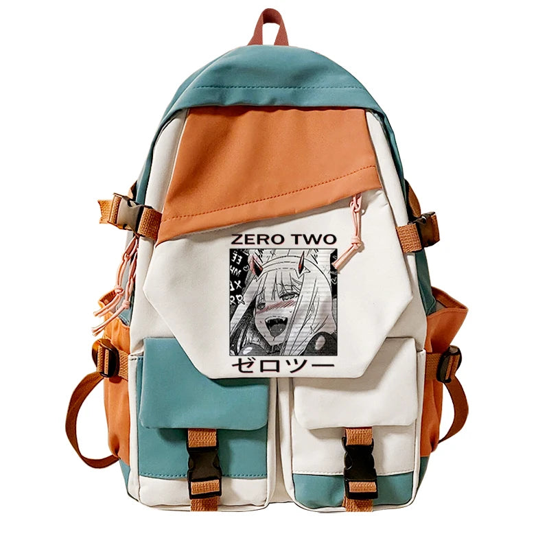 Zero Two Backpack Teenagers Girls/Boys School Bags Anime Laptop Bookbag