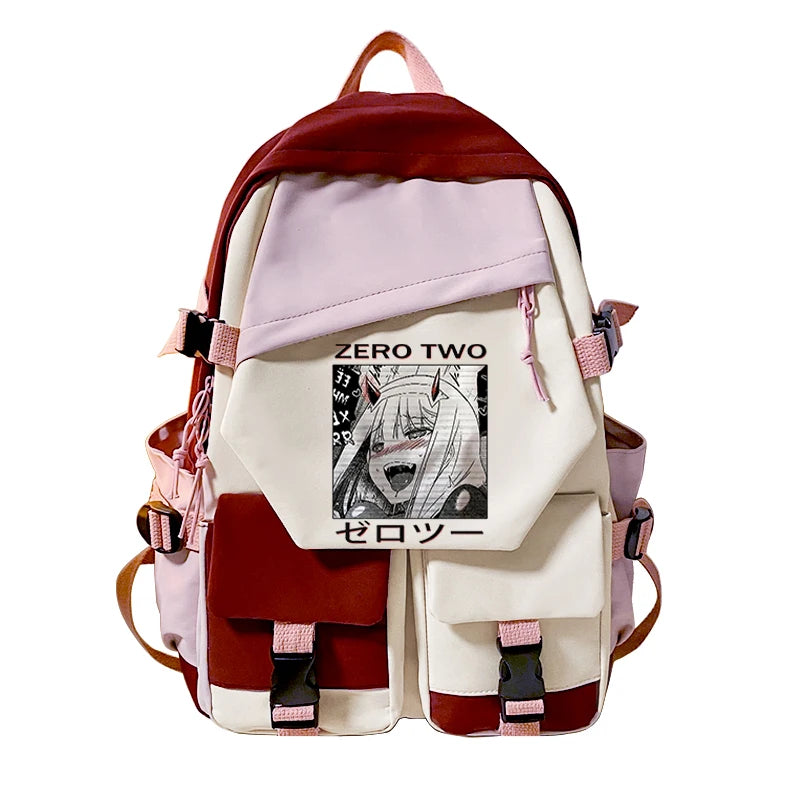 Zero Two Backpack Teenagers Girls/Boys School Bags Anime Laptop Bookbag
