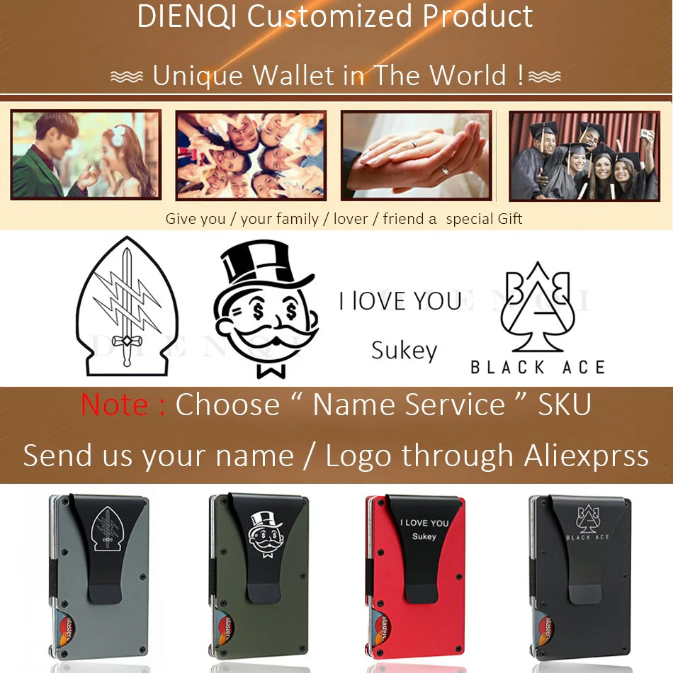 RFID Carbon Fiber Men Wallets Metal Slim Thin Man Wallet Money Bags