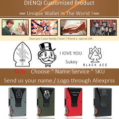 RFID Carbon Fiber Men Wallets Metal Slim Thin Man Wallet Money Bags